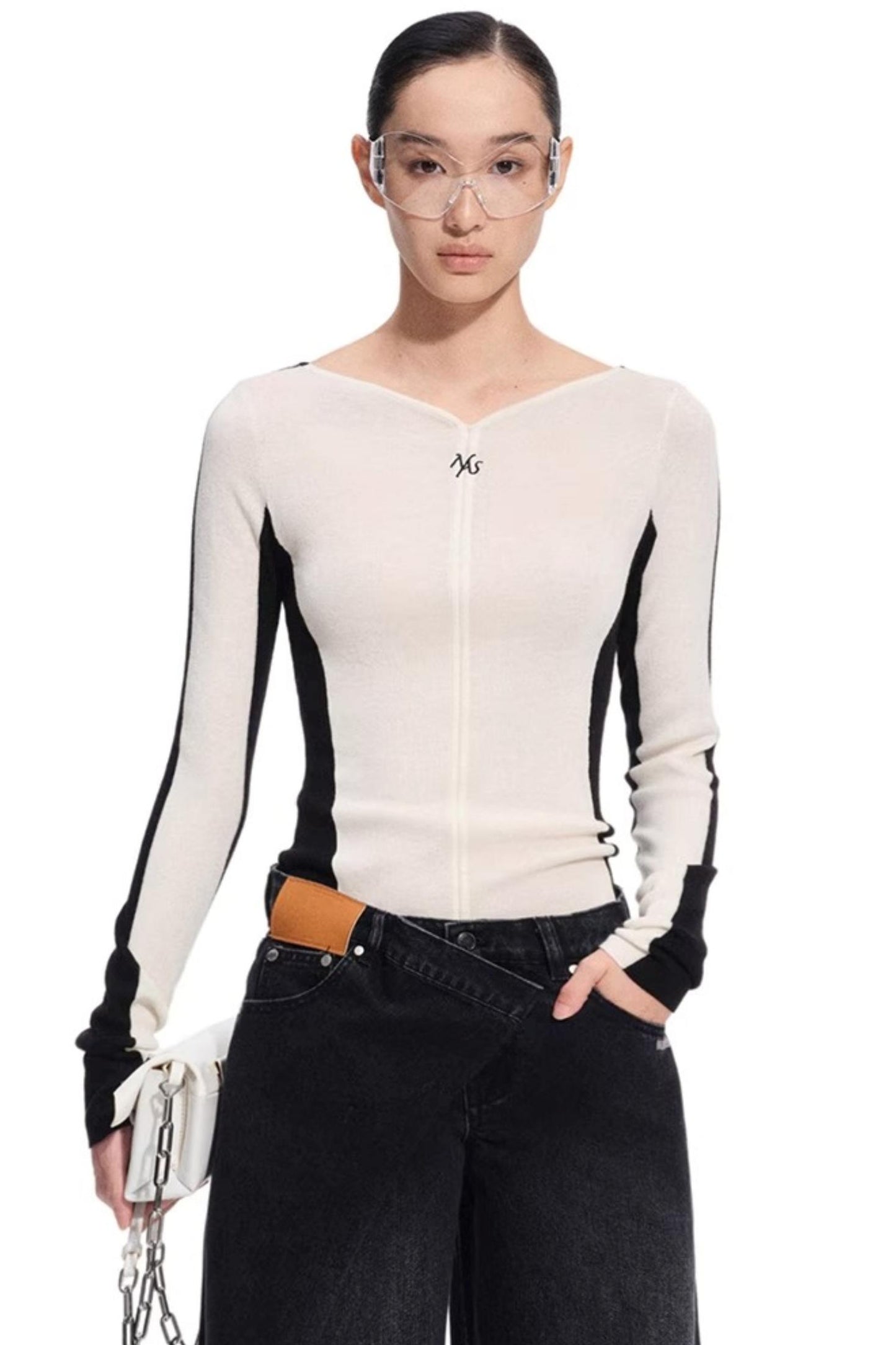 Cashmere V-Neck Contrast Cardigan