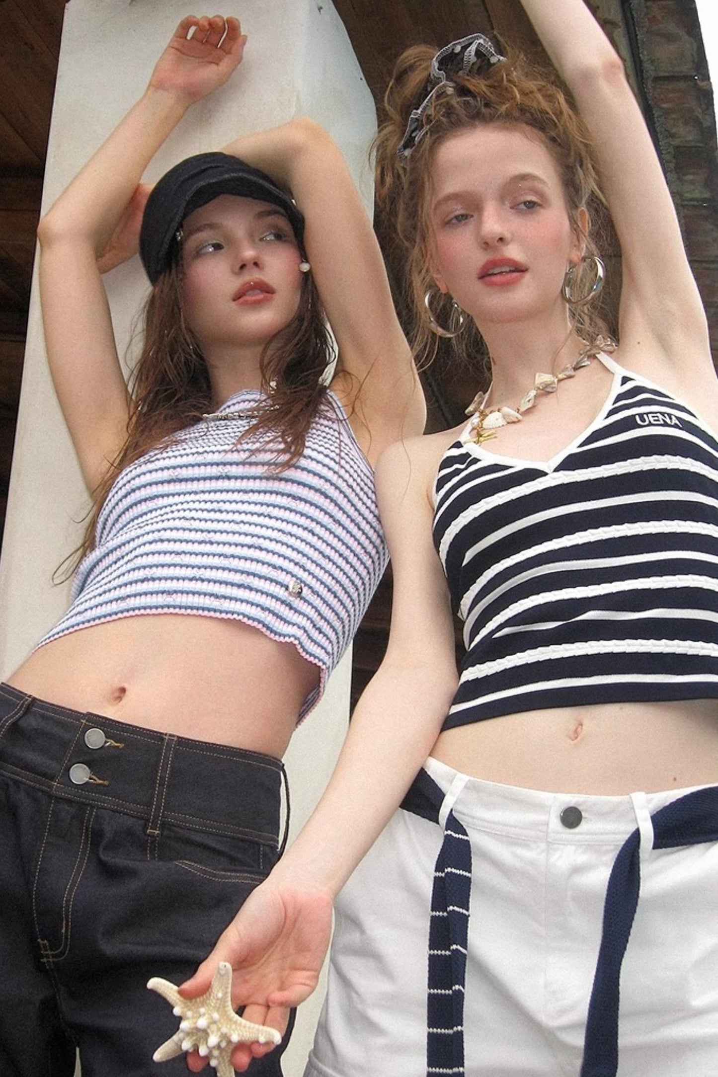 Uena Striped Suspender Set