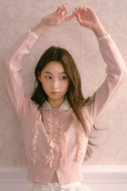 Pink Knitted Cardigan