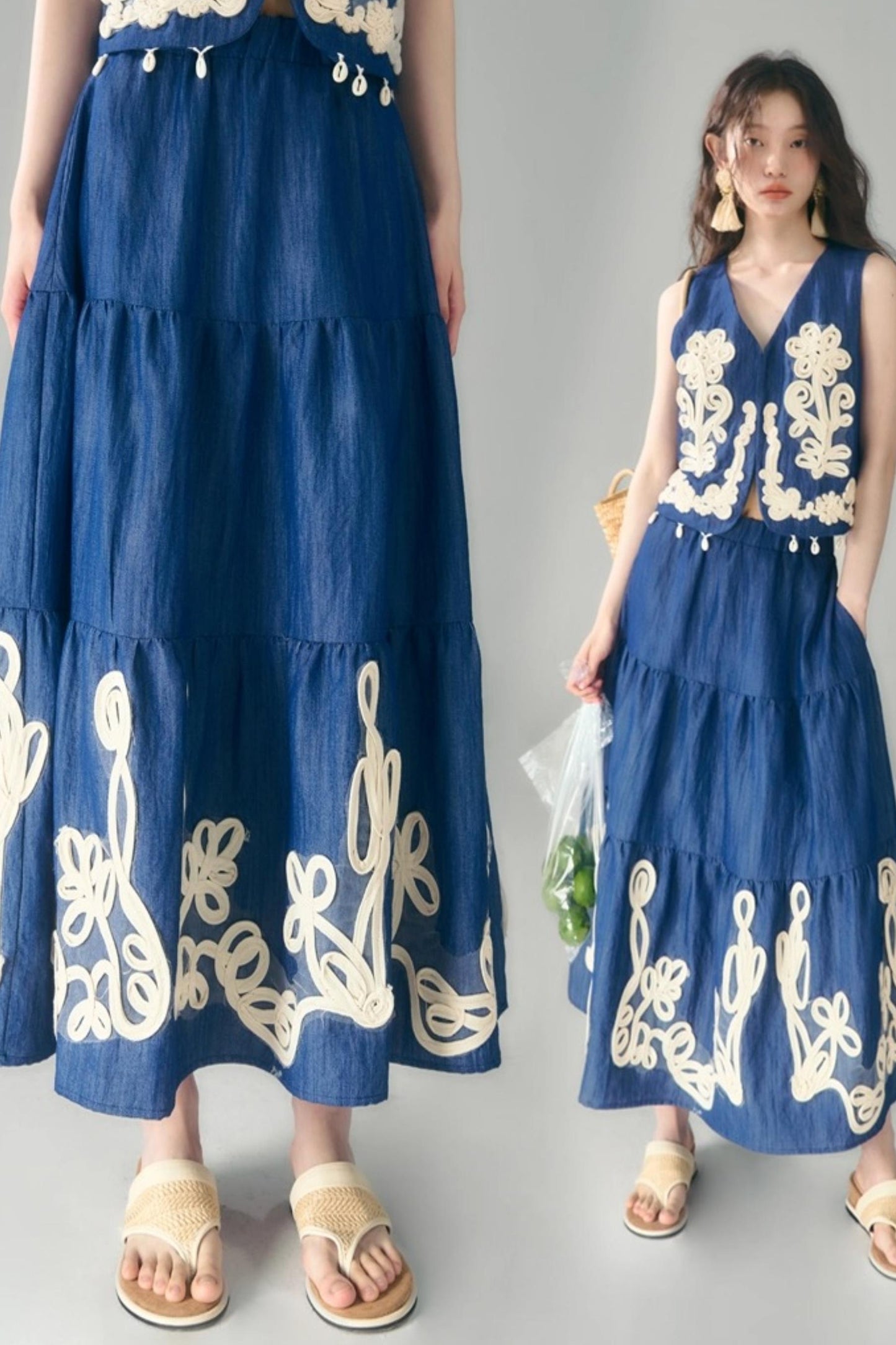 Vine & Shell Ensemble Skirt Set-Up