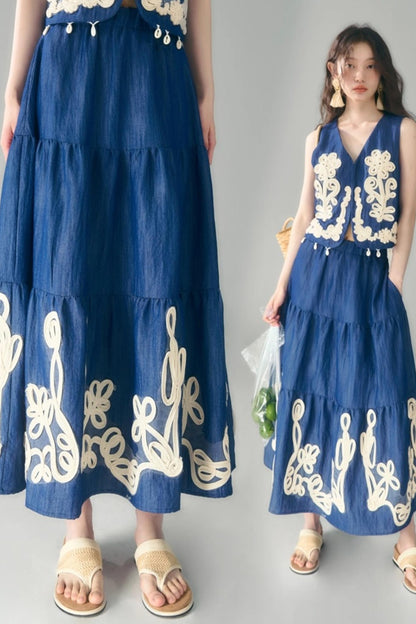 Vine & Shell Ensemble Skirt Set-Up