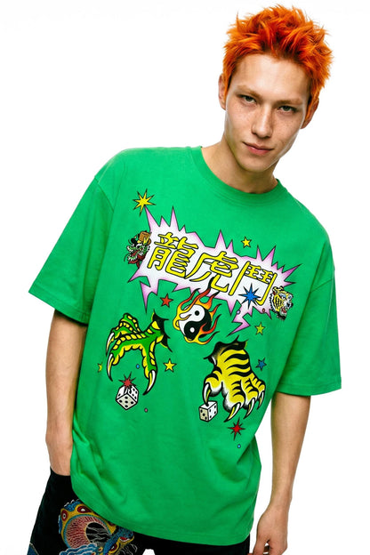 Drachen-Tiger-Hip-Hop-Oberteil
