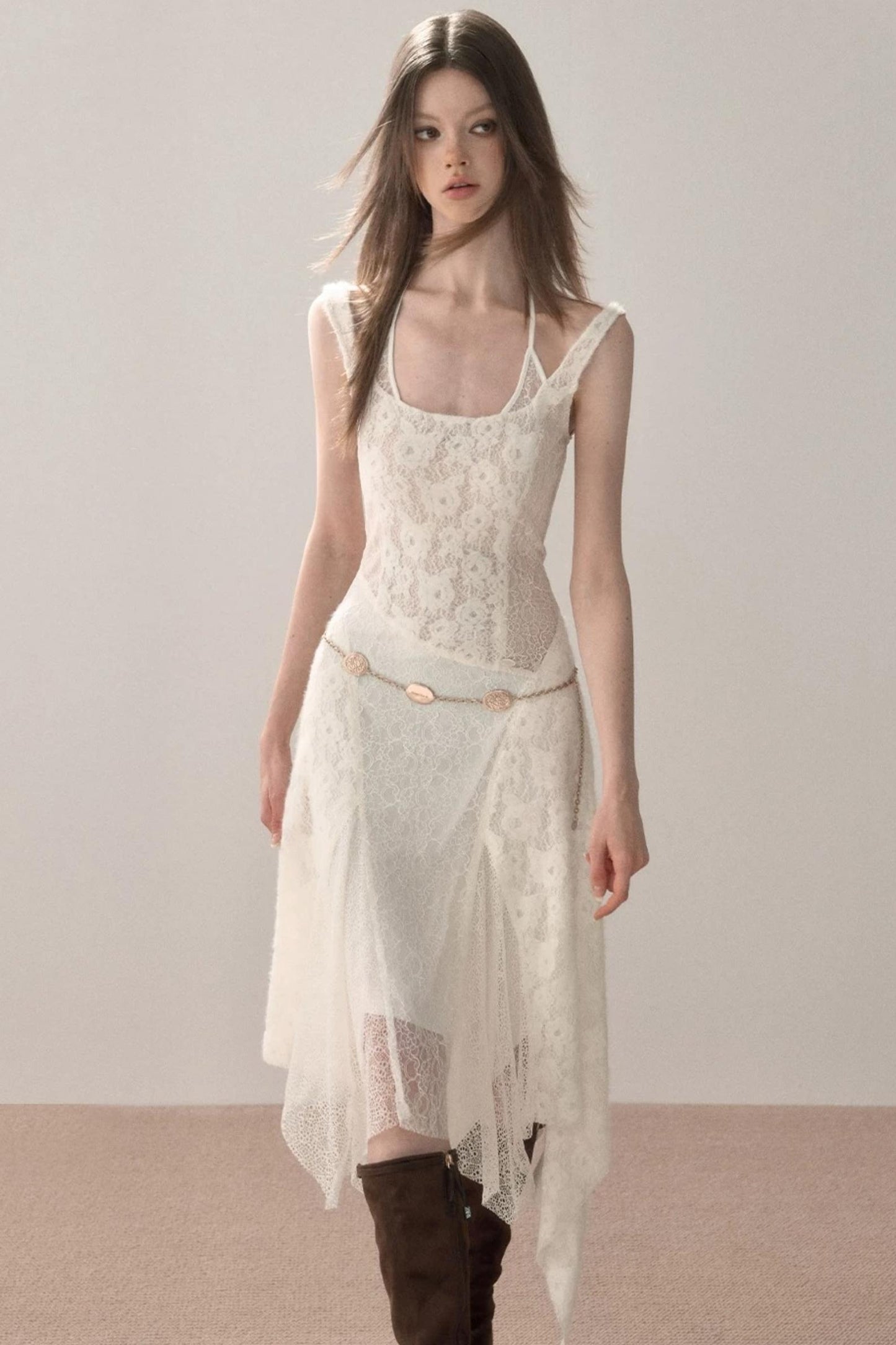 Lace Patchwork Strap Dress