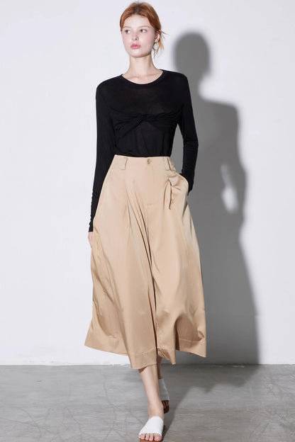 Cool Tencel High-waisted Wide-leg Pants