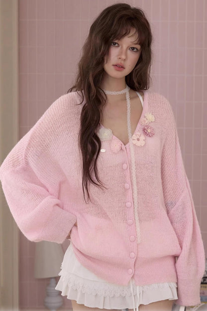 Sweet Floral Knit Sweater