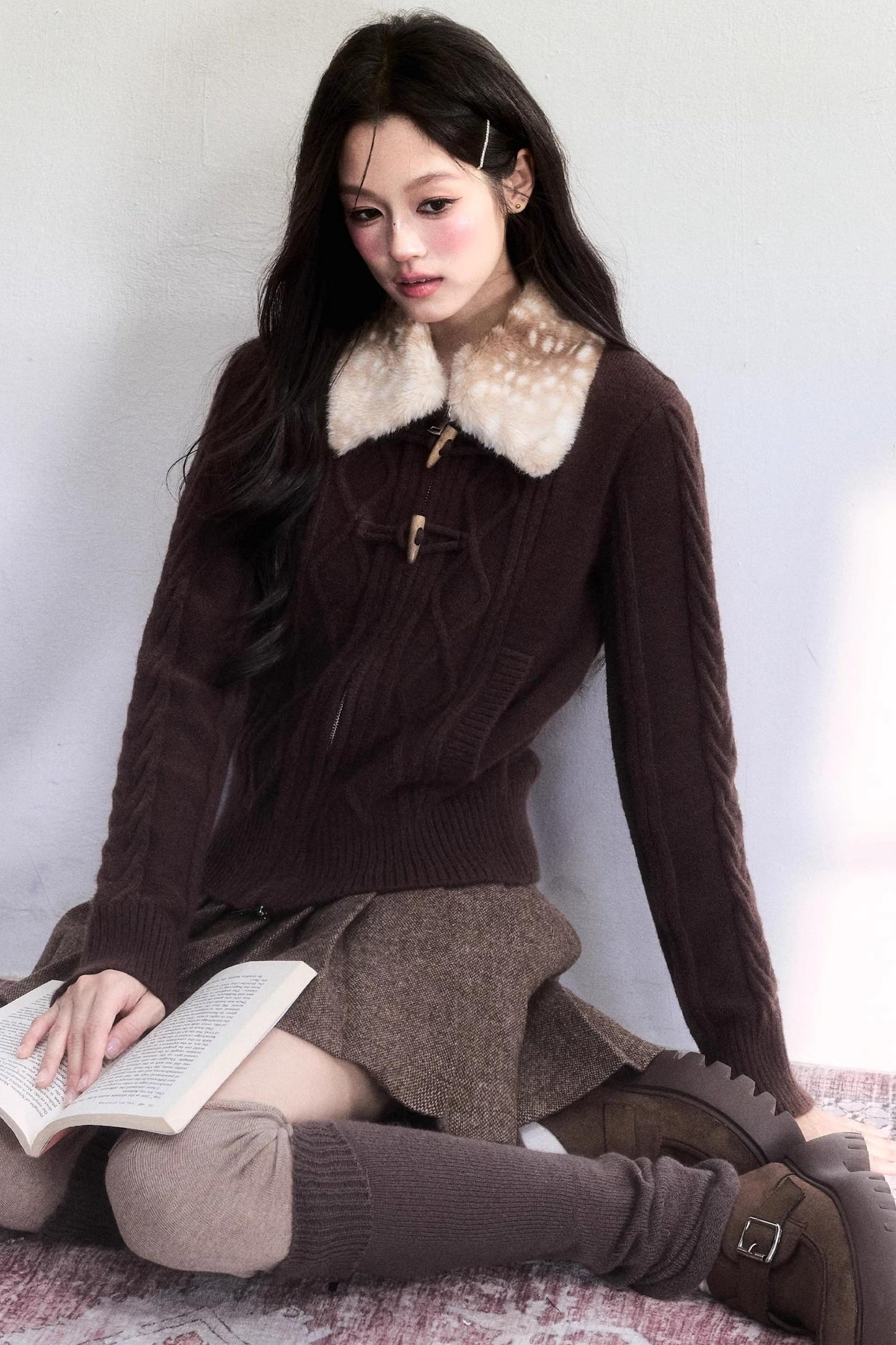 Little Deer Cable Knit Sweater