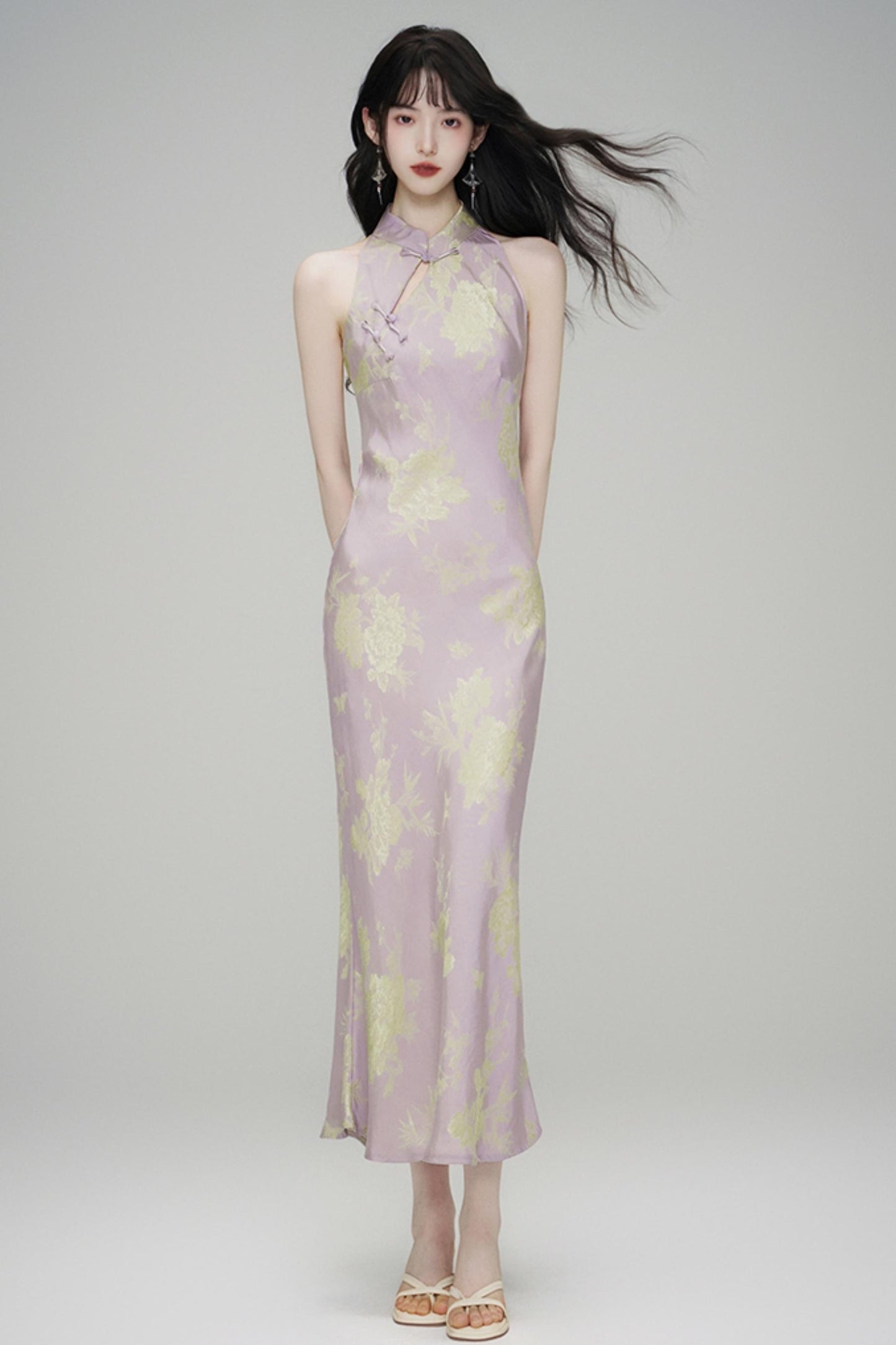 Chic Jacquard Slim Cheongsam Dress