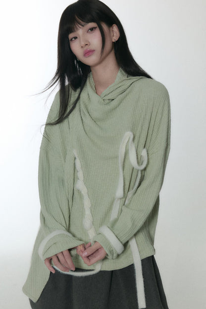 Green Velvet Stripe Sweater