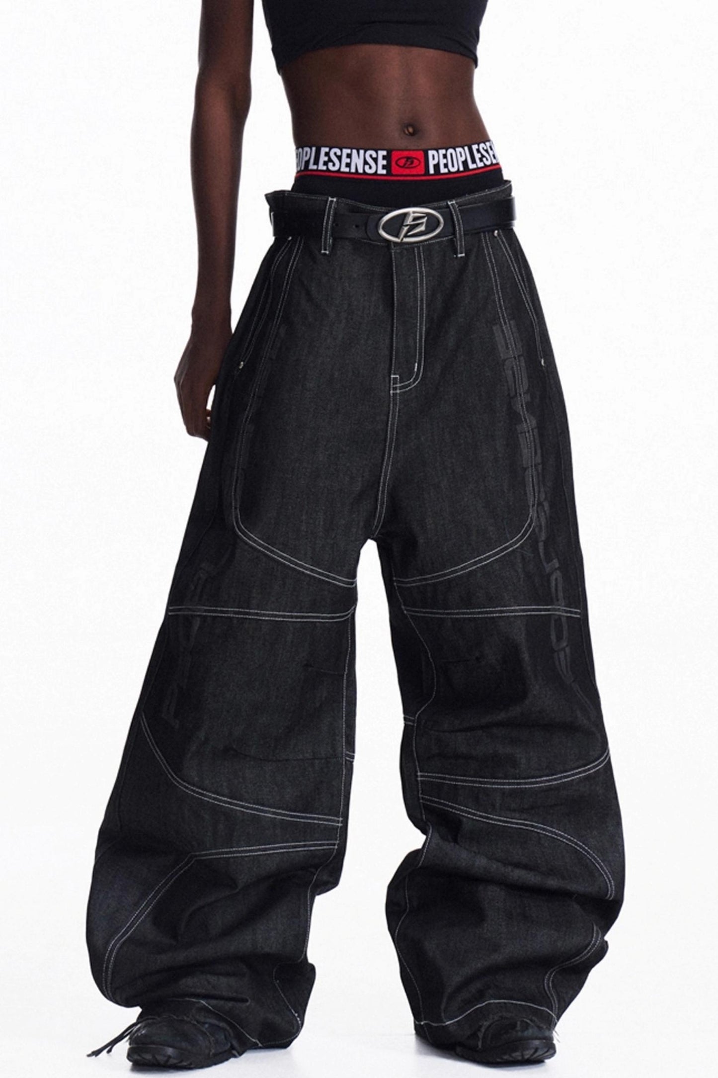 Red-Eared Wide-Leg Jeans