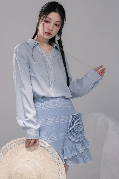 Clear Sky Knit Skirt