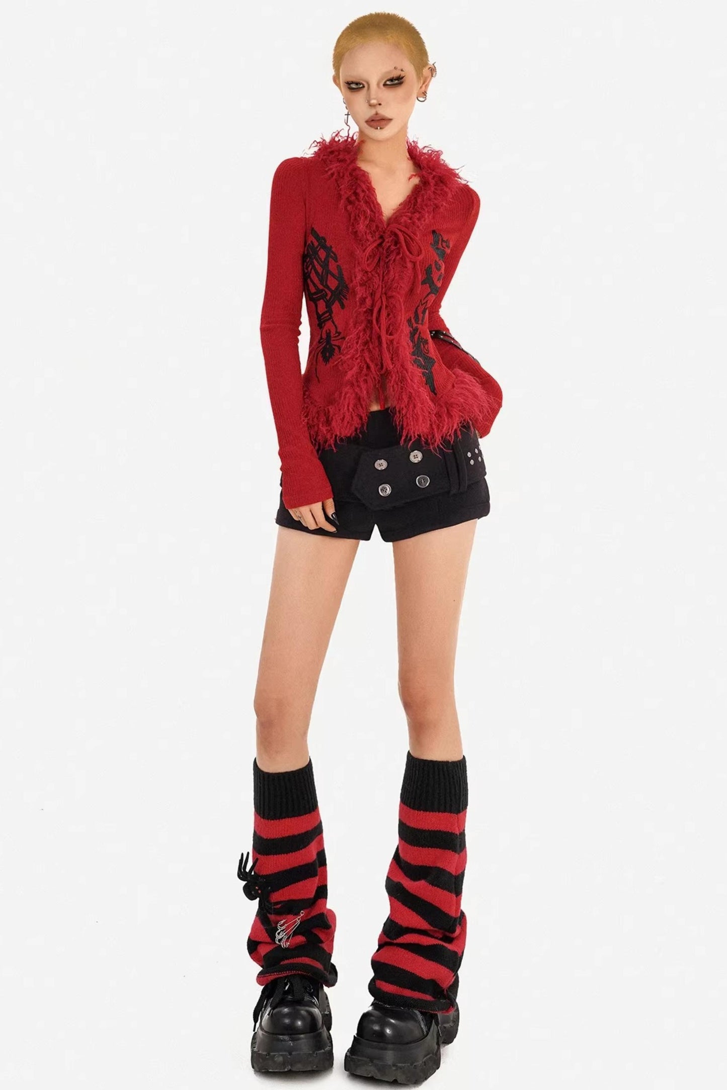 V-Ausschnitt Strickpullover Oberteil