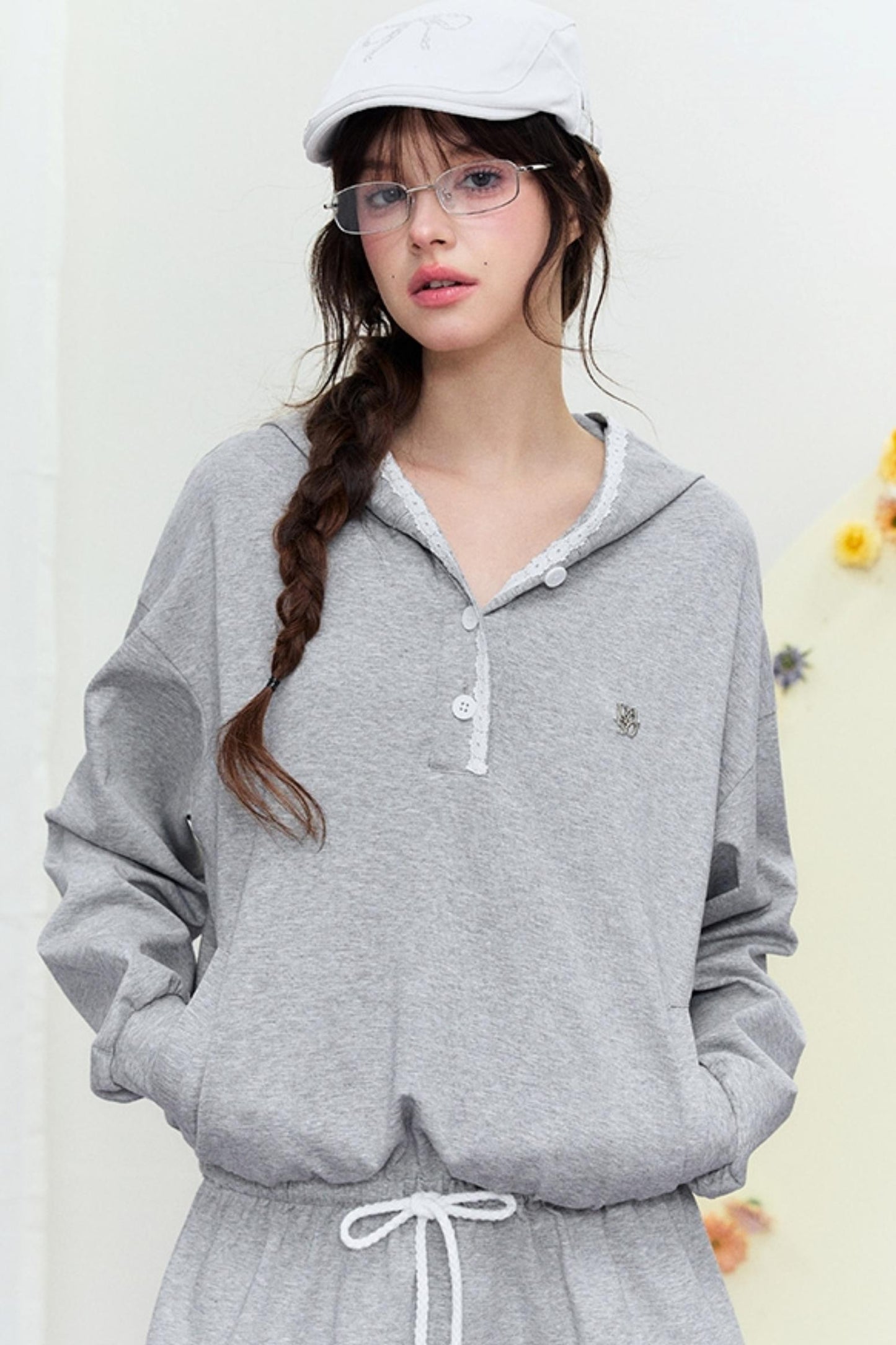 Drape Hoodie Sweater Dress