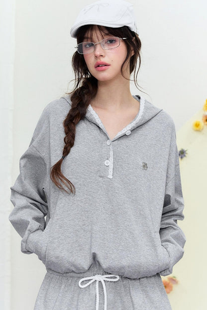 Drape Hoodie Sweater Dress
