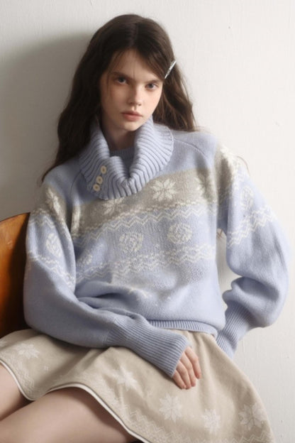 Velvet Cat Patch Wool Sweater Set-Up