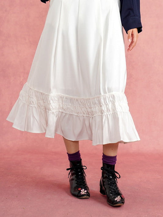 French Elegant Ruffled A-Line Skirt