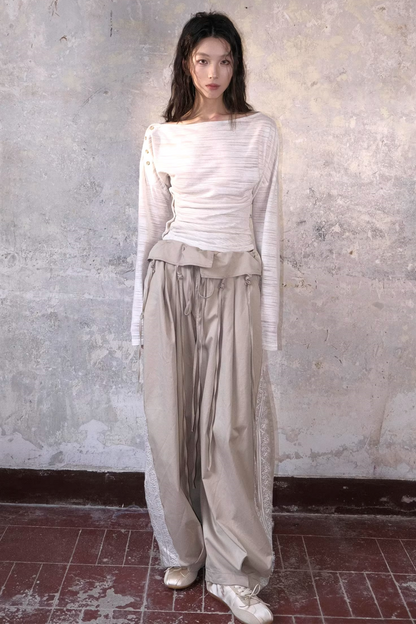 Linen Sheer Off-Shoulder Cover-Up