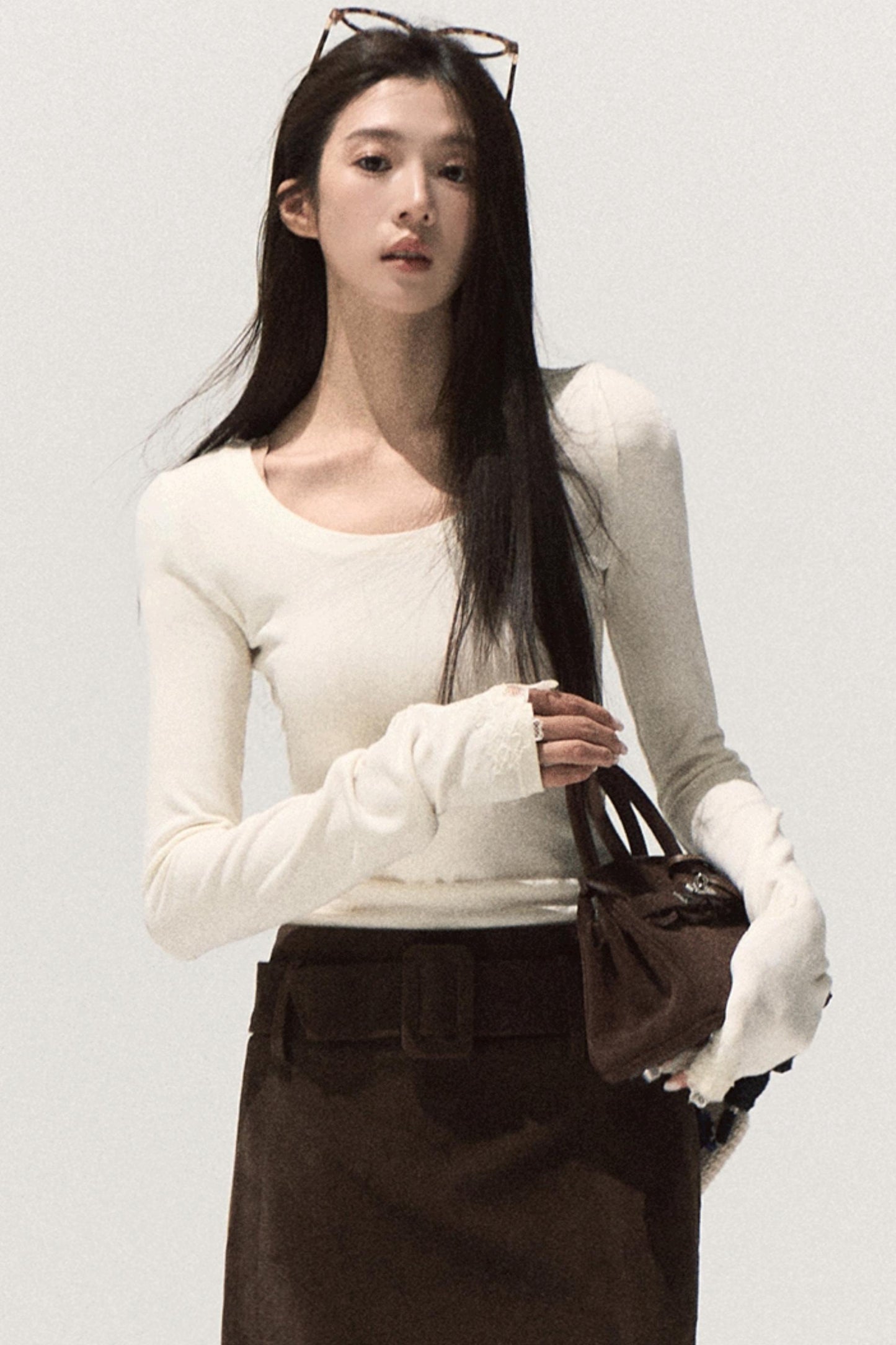 Wool Slim-Fit Lace Top