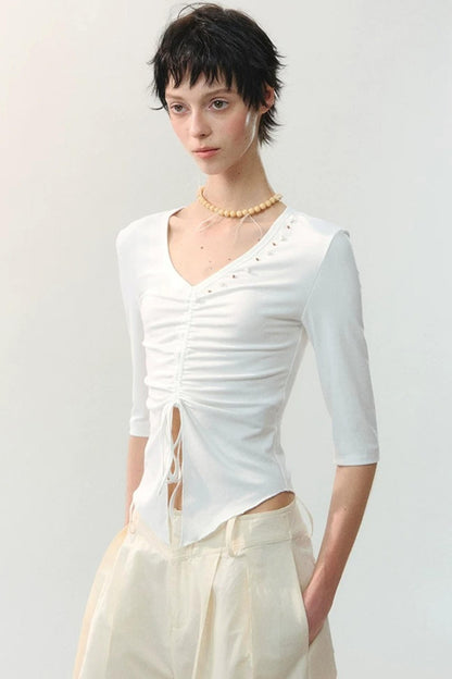 Misty Island Pearl Beaded T-Shirt