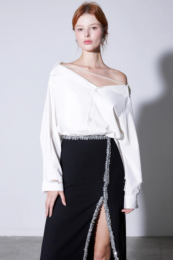 Autumn Bamboo Glossy Shoulder Shirt