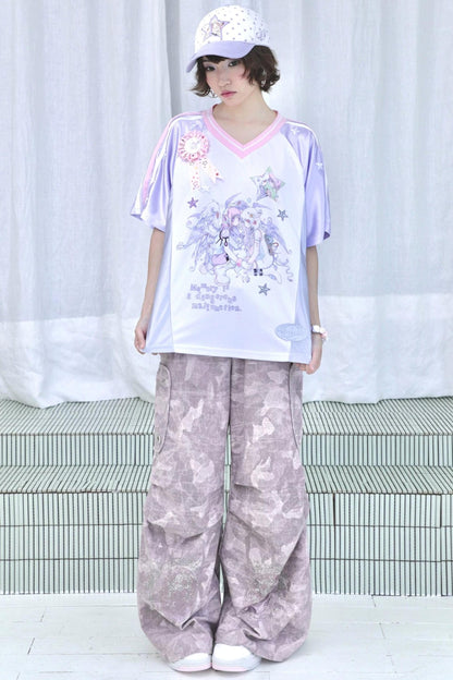 Y2K Strass-Camouflage-Hose