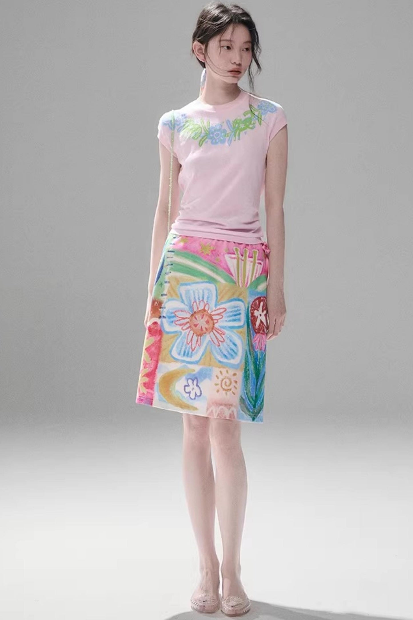 Reversible Bird and Tulip Skirt