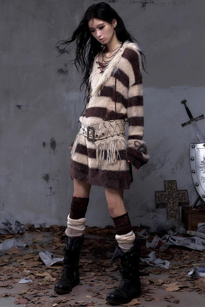 Vintage Punk Fringe Leather Belt