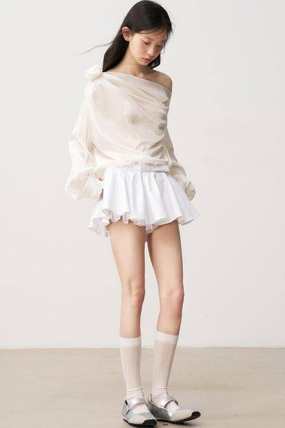 Satin Pleated Mini Skirt