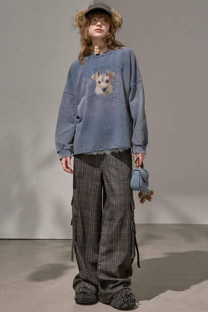 Lazy Vintage Style Pullover Sweatshirt