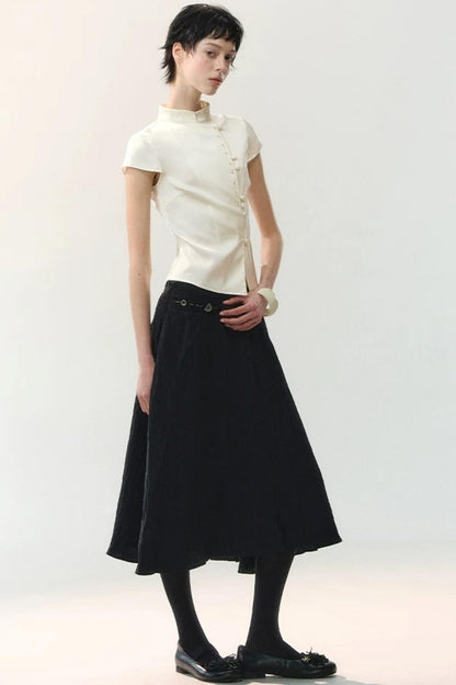 Plain Satin Embroidered Shirt