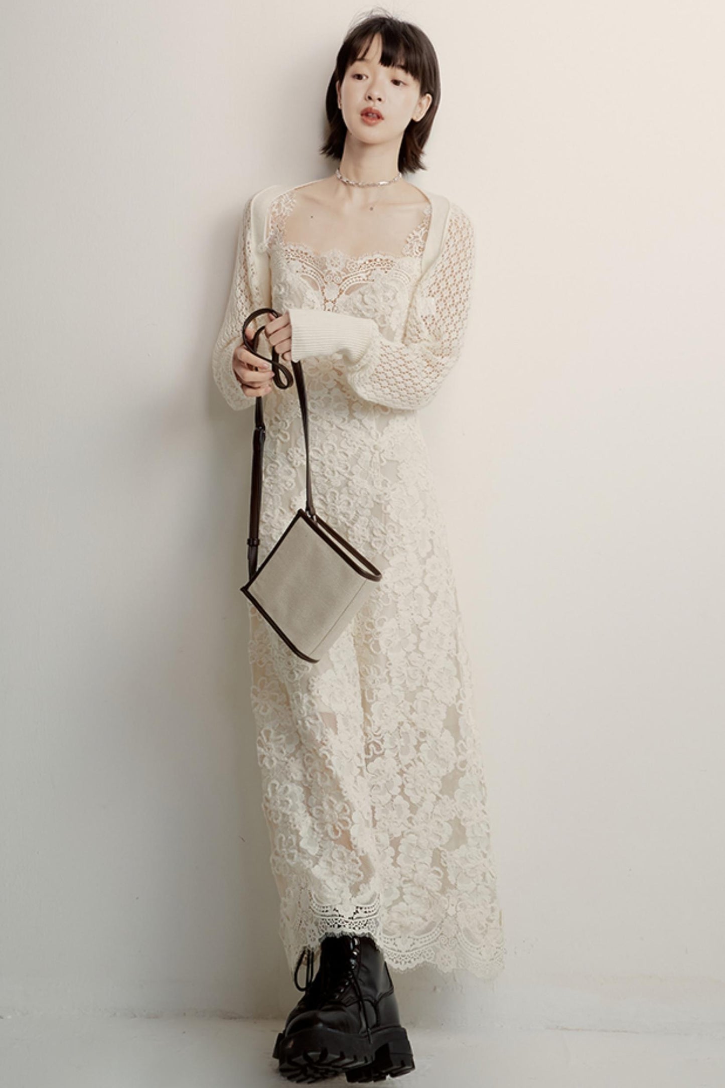 Cream Jacquard Cardigan