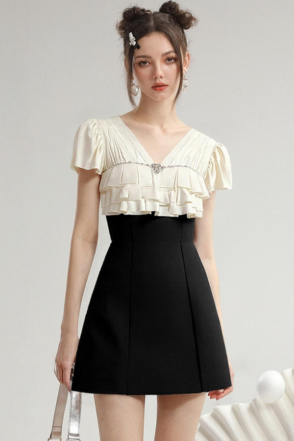 Ruffle Diamond Mini Dress