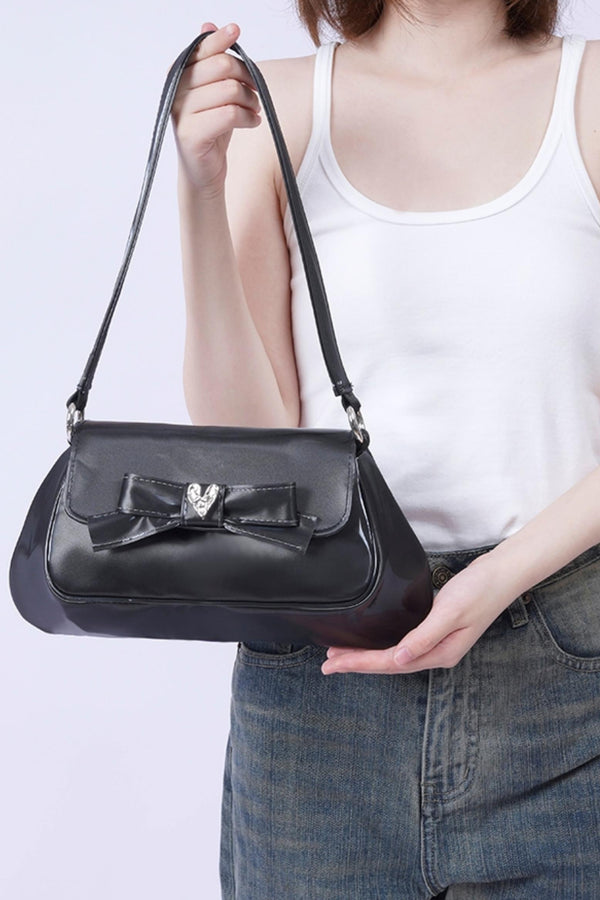 Vintage Glossy Crossbody Bag
