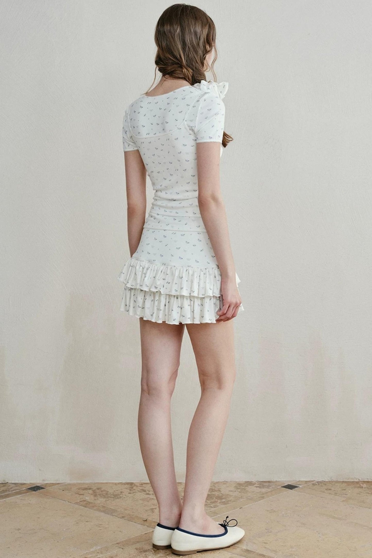 Lace-Trimmed Blueberry Two-Piece Set