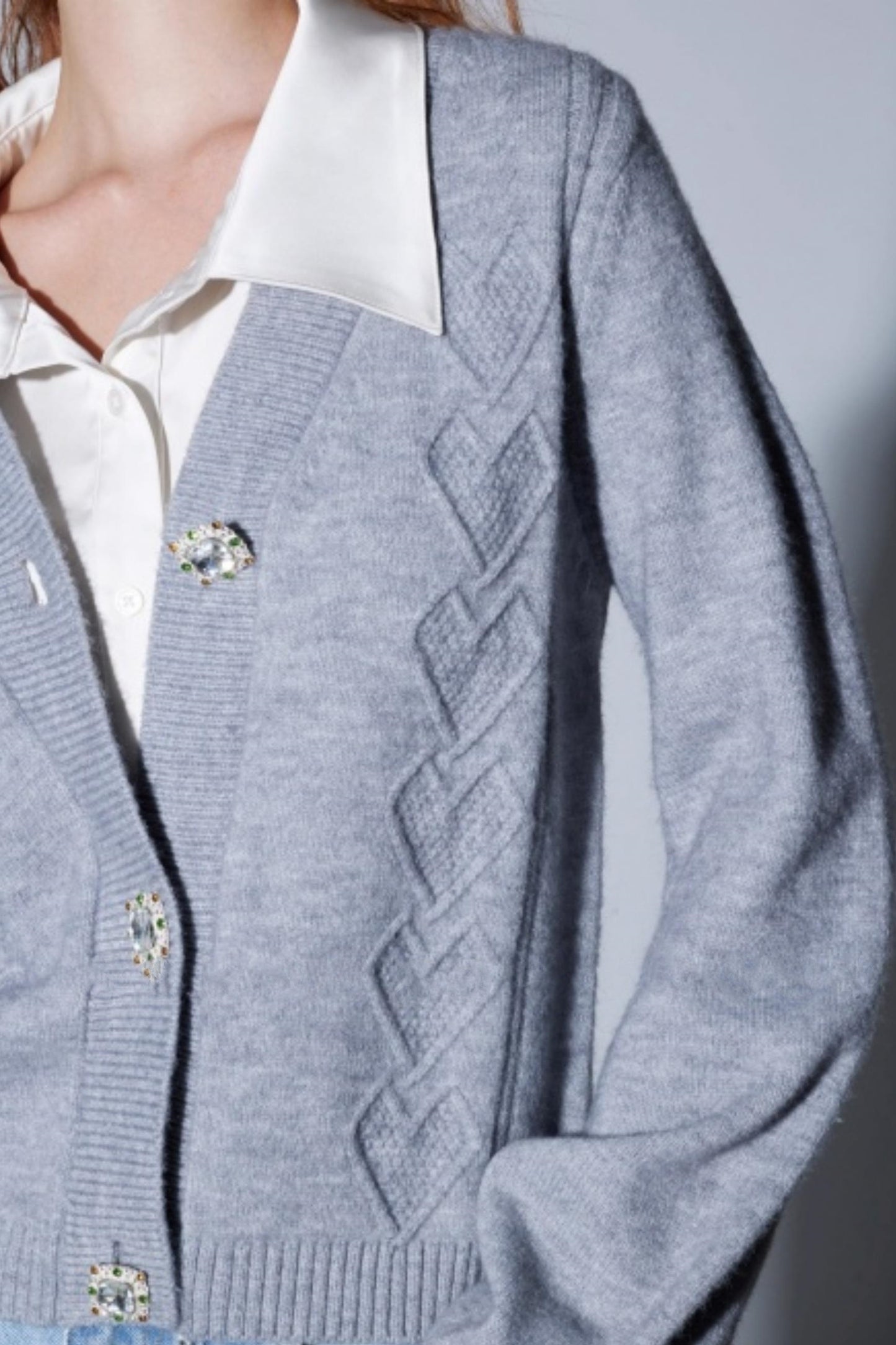 Winter Twist Lantern Sleeve Cardigan