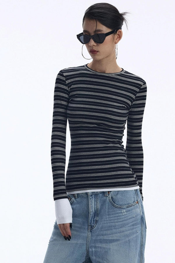 Striped Crew Neck Top