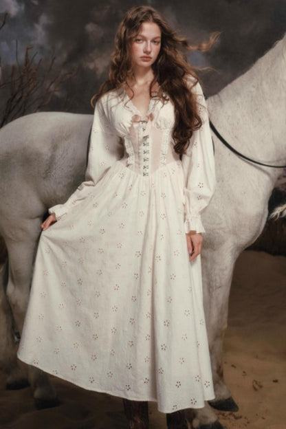 Lacemade V-Neck Denim Dress