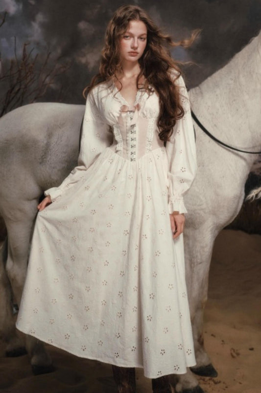 Lacemade V-Neck Denim Dress