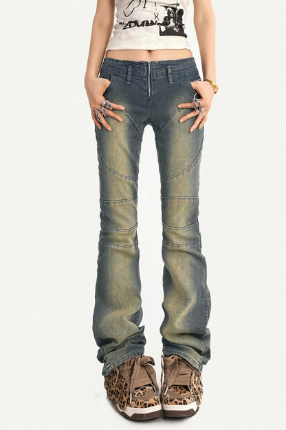 Retro Flared Denim Pants
