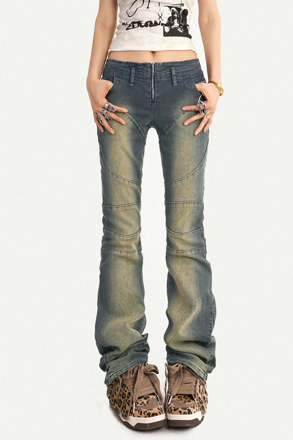 Retro Flared Denim Pants
