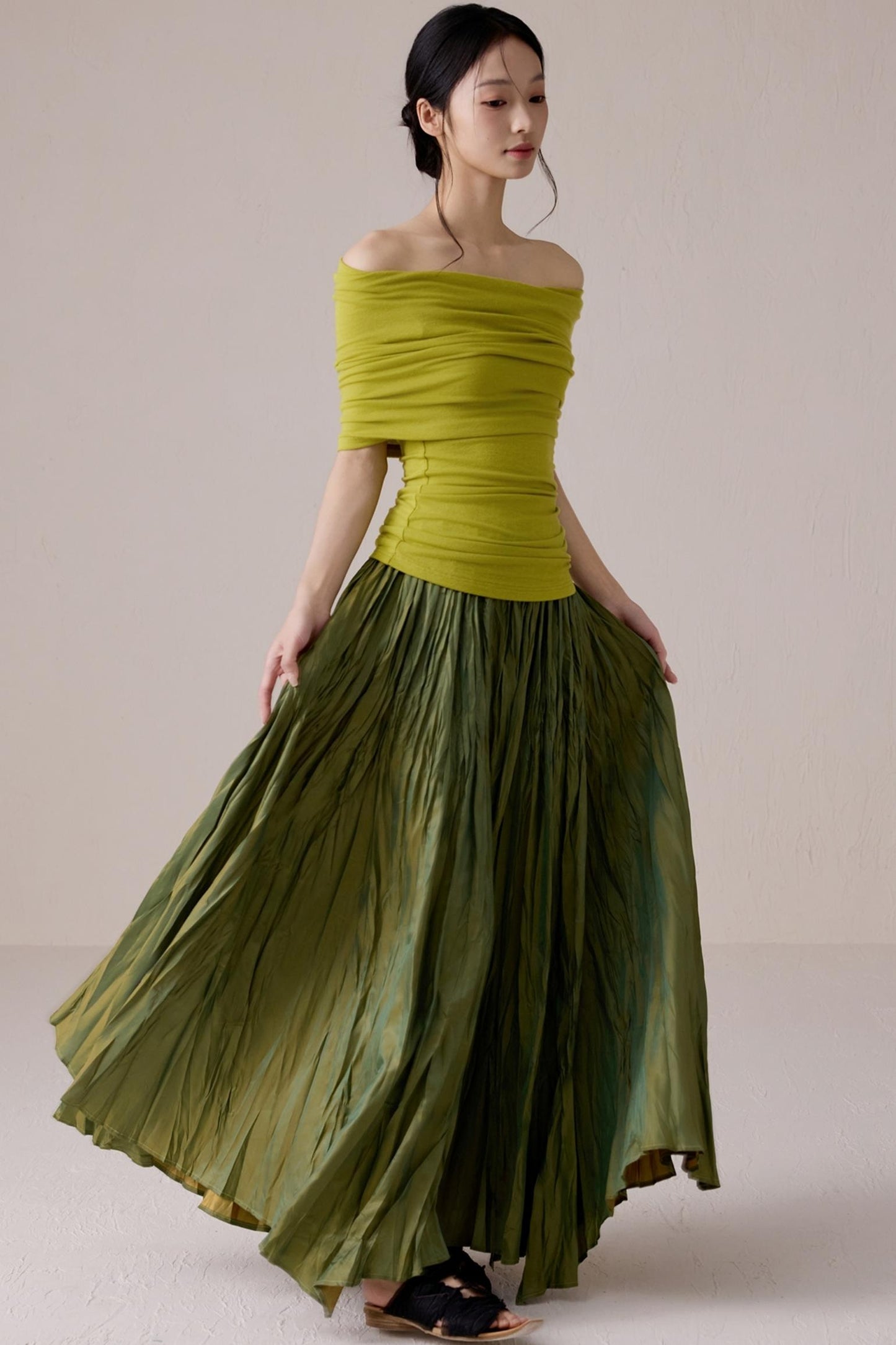 Pleated Fairy Bustier with A-line Swing Skirt