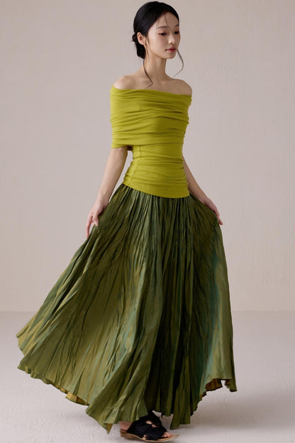 Pleated Fairy Bustier with A-line Swing Skirt