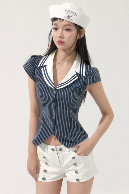 Vintage Flutter Sleeve Blouse