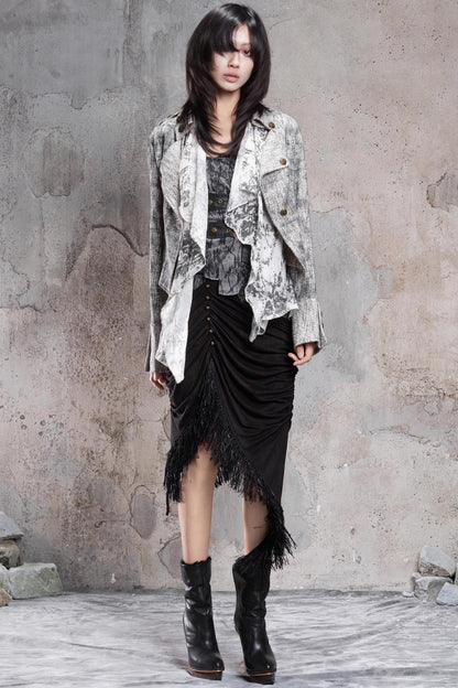 Patchwork Knit Skirt