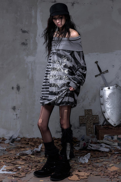 Shibuya Striped Batwing Top