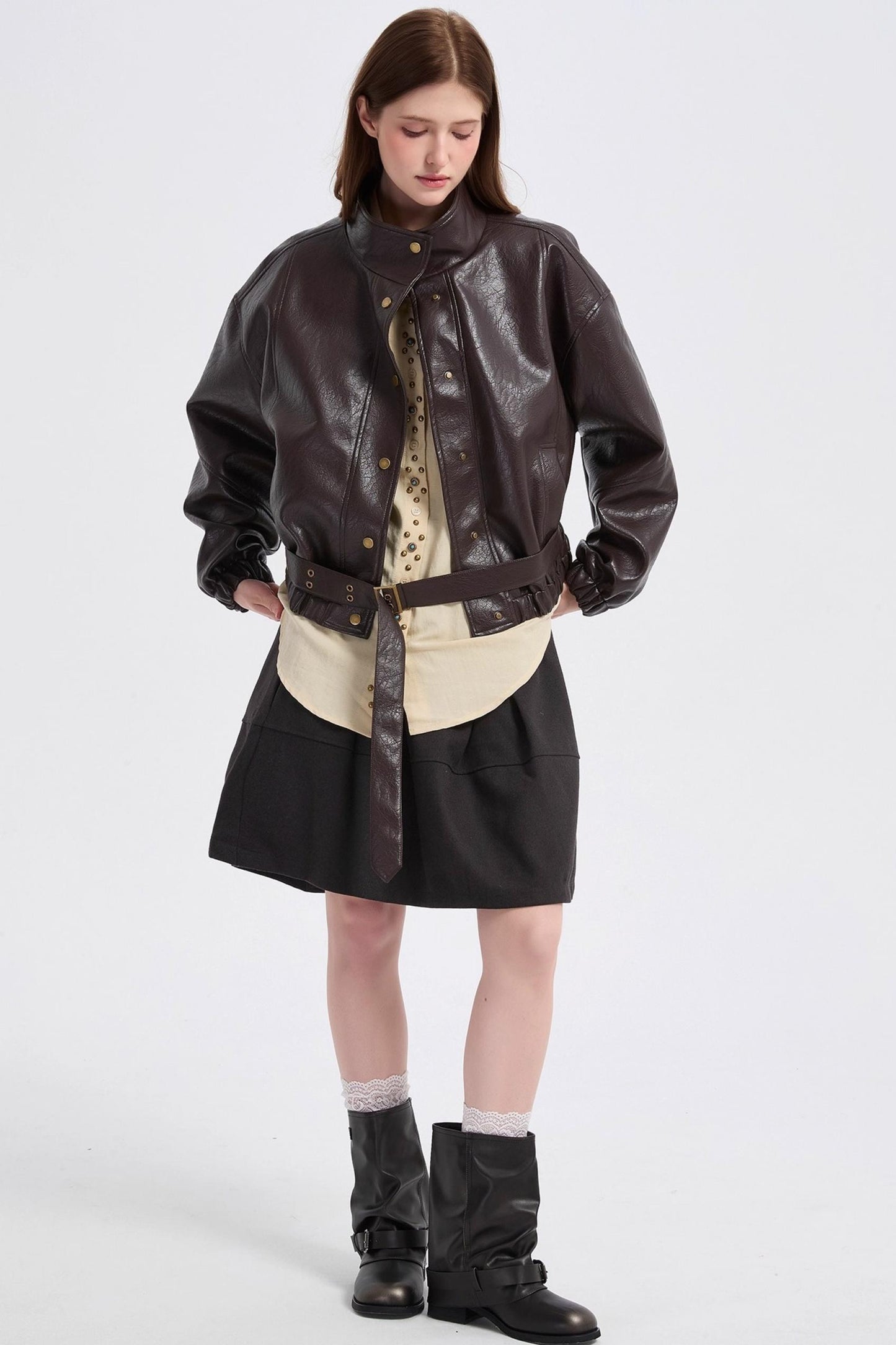 Autumn Burgundy Leather Jacket