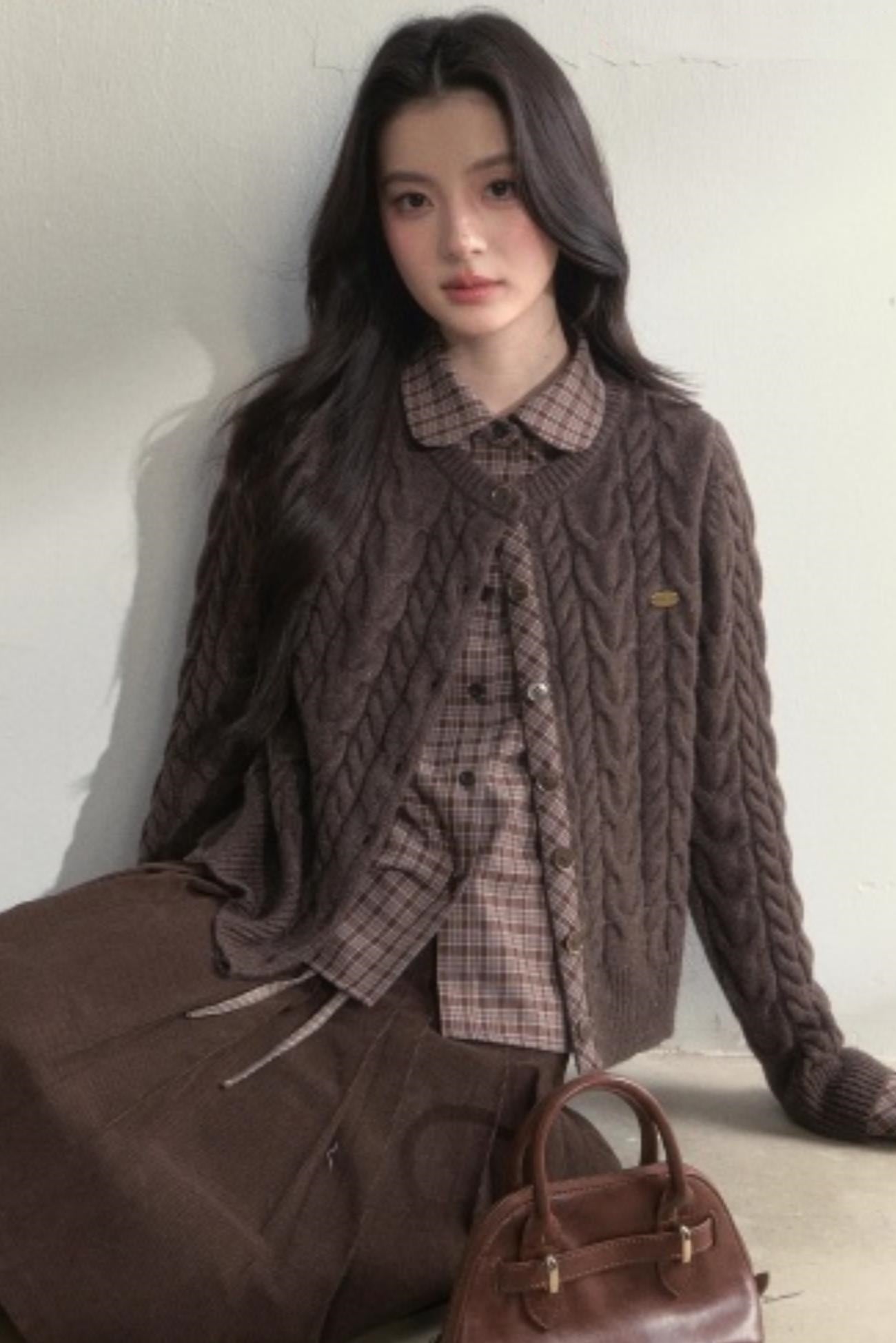 Fake Two Piece Woolen Knit Sweater