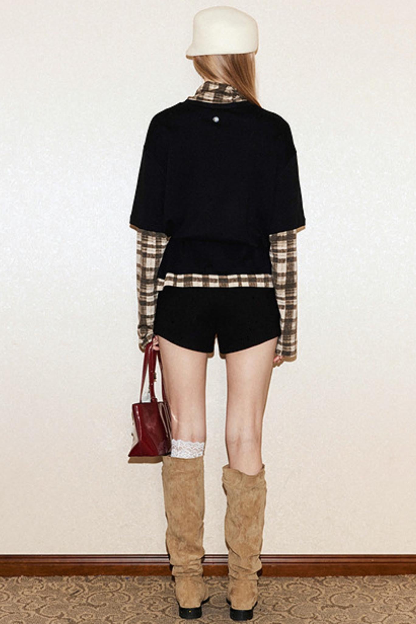 Black Rhinestone Turtleneck Top