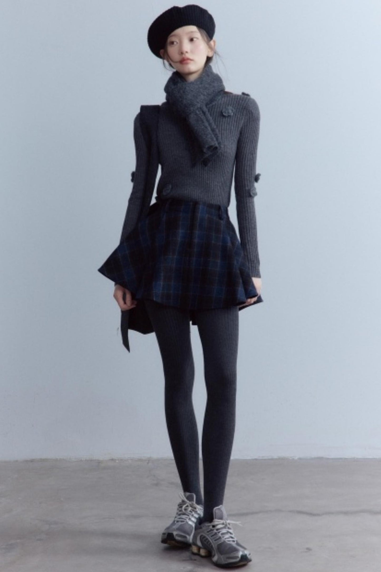 Scottish Plaid A-Hem Woolen Skirt