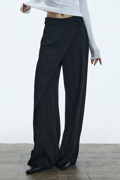 Asymmetrical Black Winter Pants
