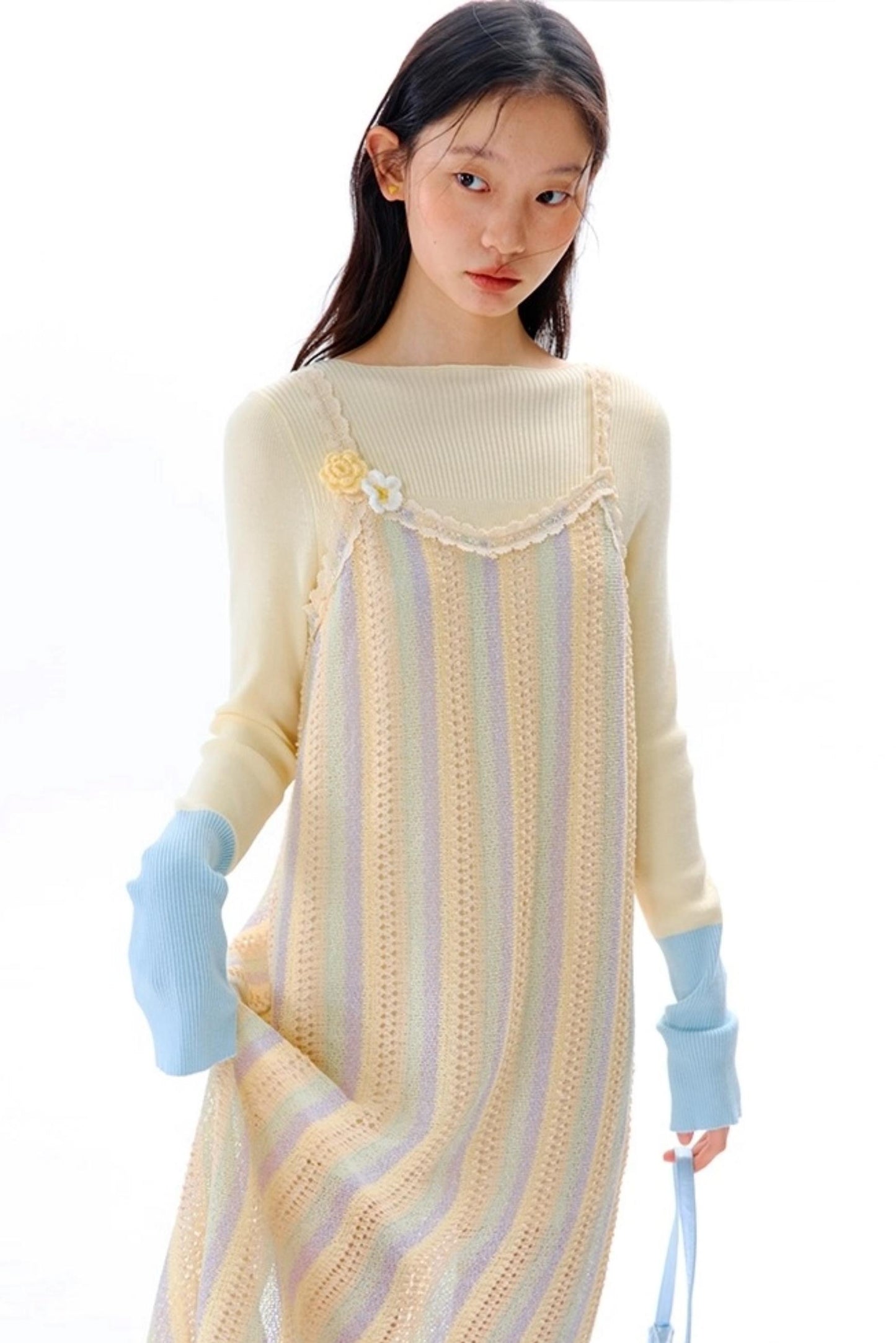 Rainbow Bohemian Hand Hook Flower Dress